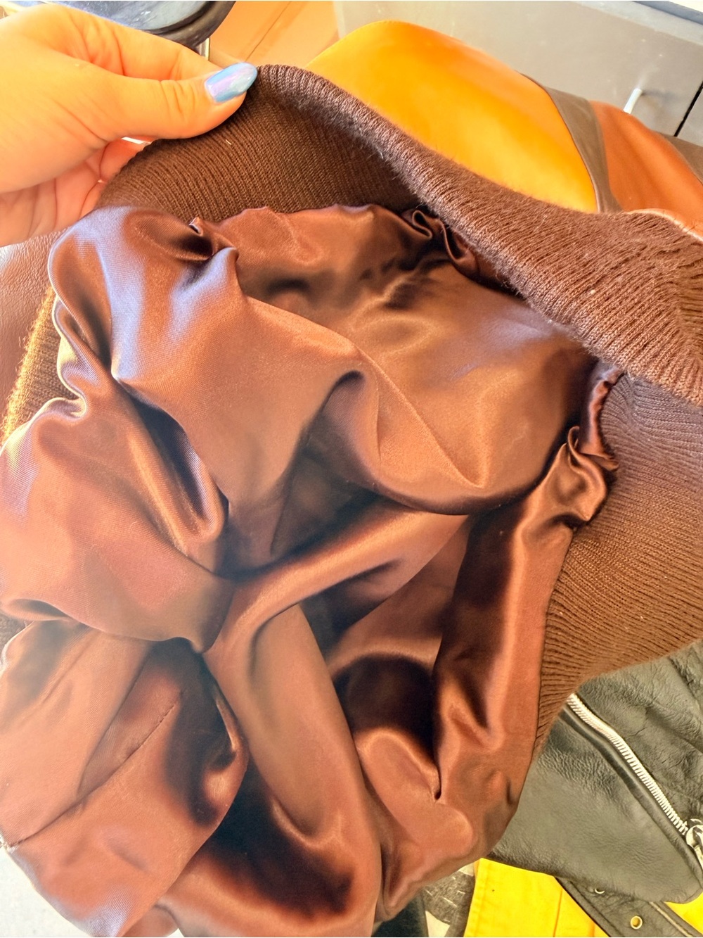 Vntg 80s Leather Italian Quiet Luxury Mob Wife Old Money Pullover Top Oversized - Picture 4 of 5